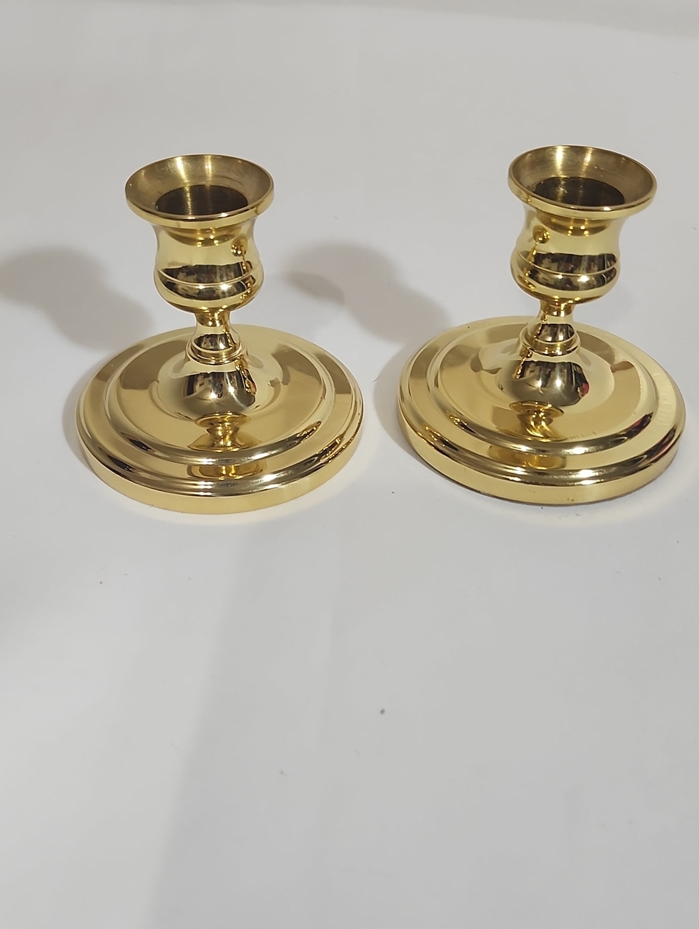 baldwin Gold Polished Taper Candle Holders Pair